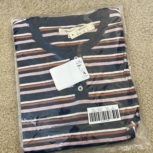 Madewell Striped Henley Tee Dress - Picture 3 of 4